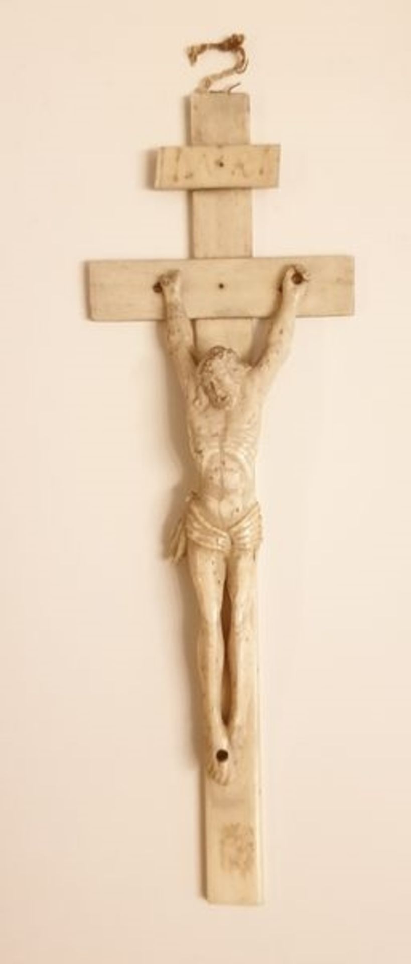 Kruzifix, Elfenbein ,18. / 19.Jhd., Kreuz Größe: 19x6,5cm, Größe Jesus: 12cm , beschädigt,