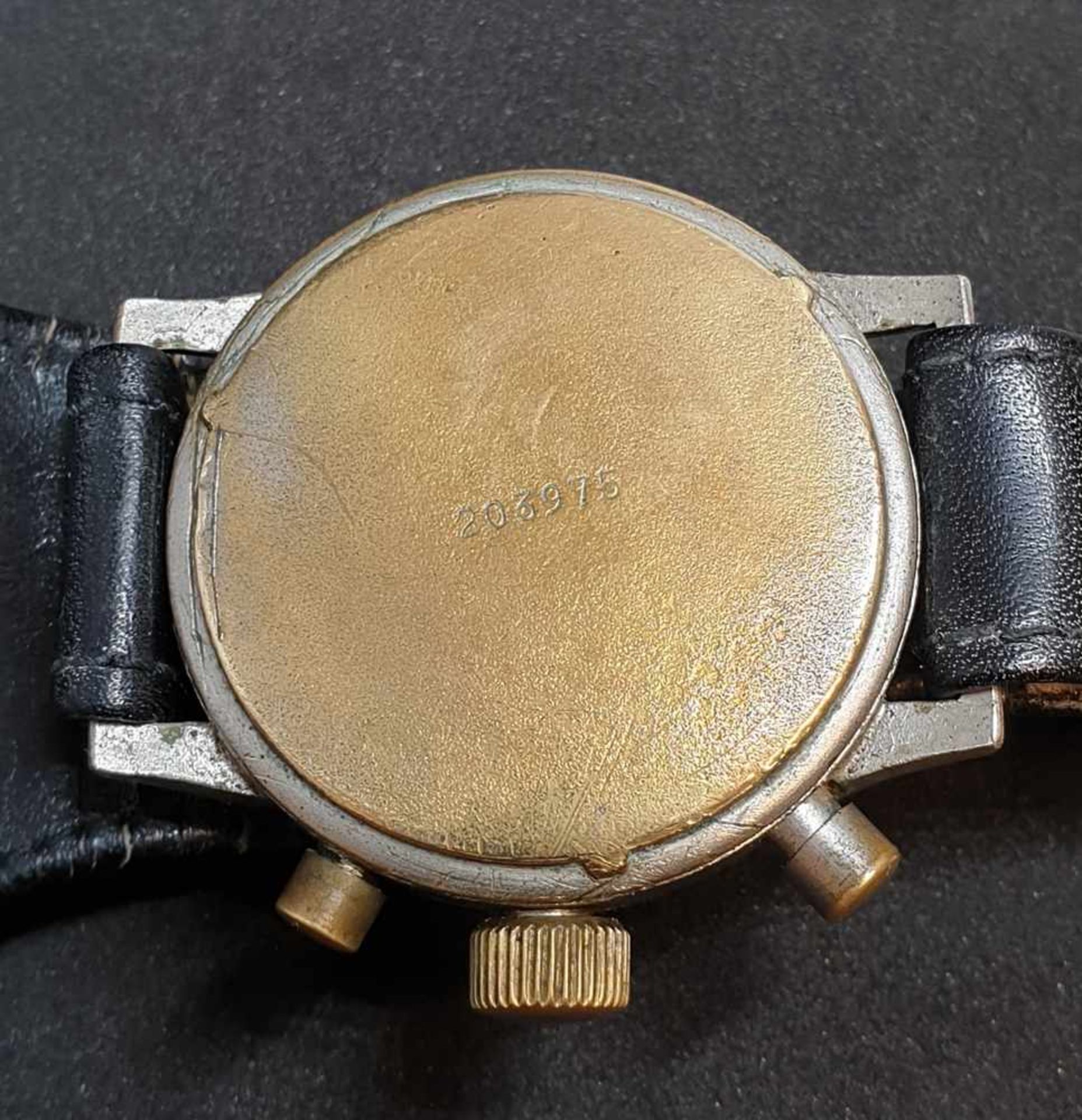 Luftwaffe- Flieger Chronograph Tutima Glashütte, Cal. Urofa 59, Werknr.: 203975, um 1940 , - Image 6 of 6