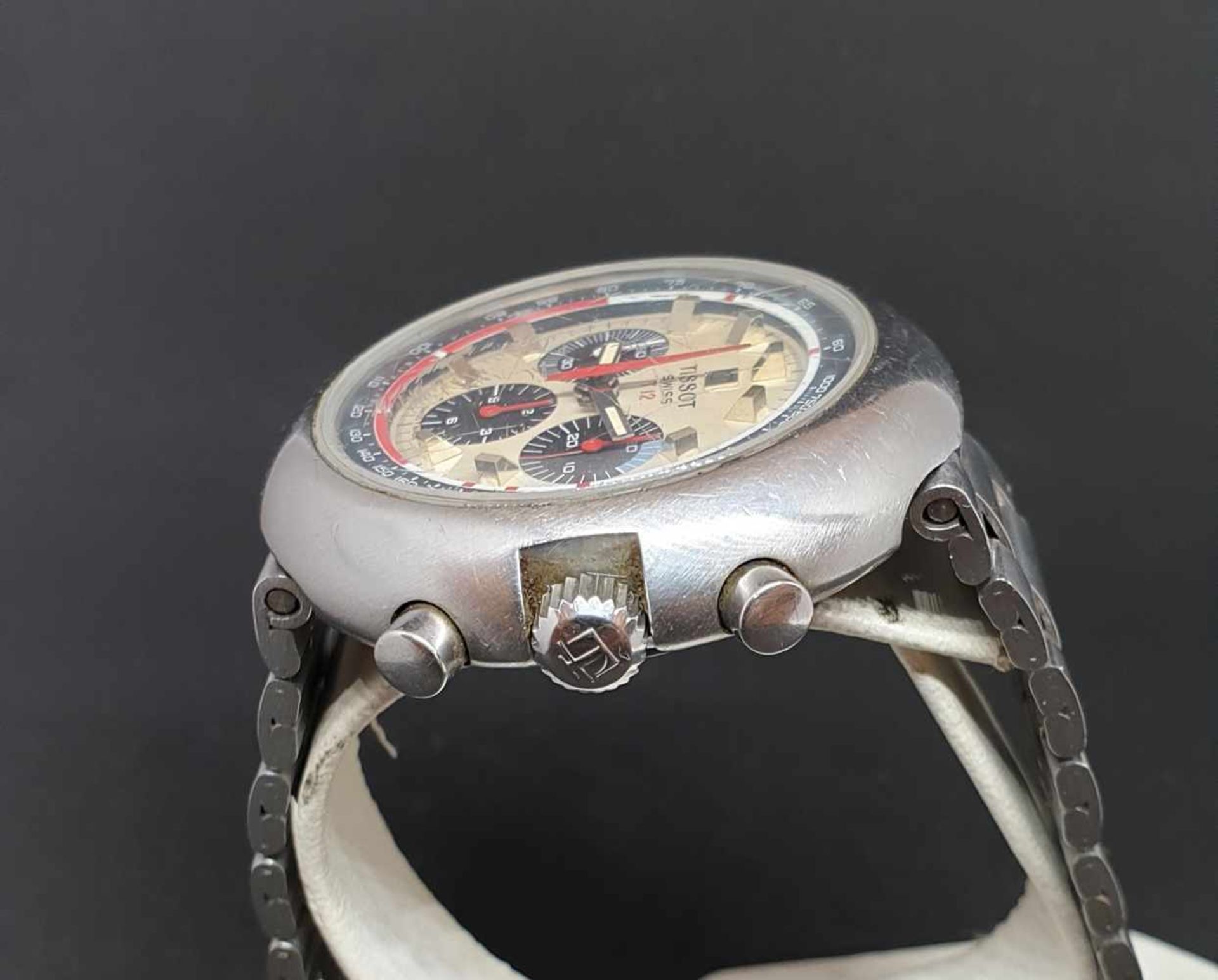 Tissot T12, Chronograph, Armbanduhr, Handaufzug, original Stahlarmband,Gehäusedurchmesser : 43mm , - Bild 2 aus 5