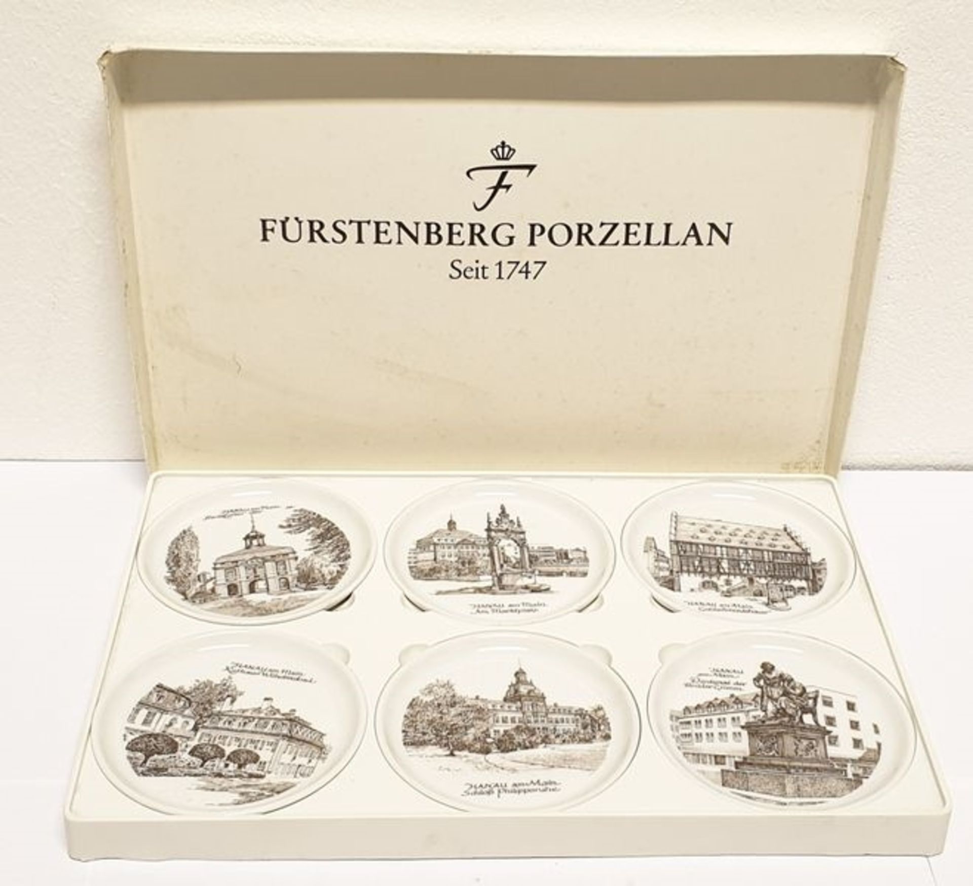 Fürstenberg Porzellan , 6 Stück kleine Sammelteller in Geschenkbox, Hanau am Main , Tellergröße