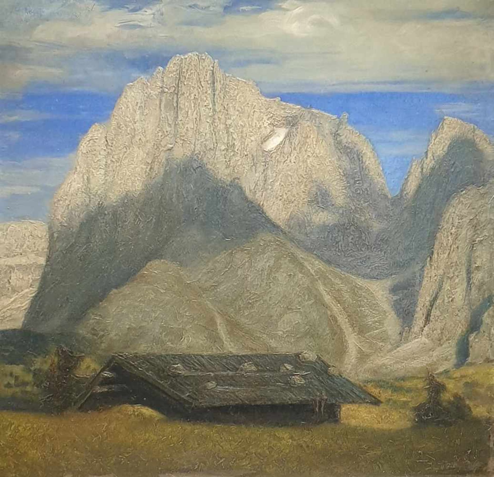 Hans Zötsch (innsbruck 1886-1957) Tiroler Almhütte in einer Landschaft, signiert unten rechts: H.