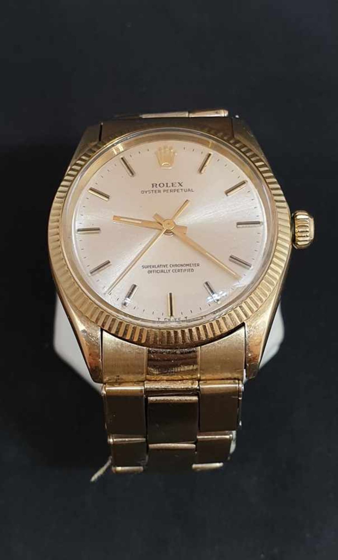 Rolex , Herrenarmbanduhr , 14k Gold, Automatik, Rolex Armband 14k Gold ,Ref: 1005 , Cal. 1570 ,