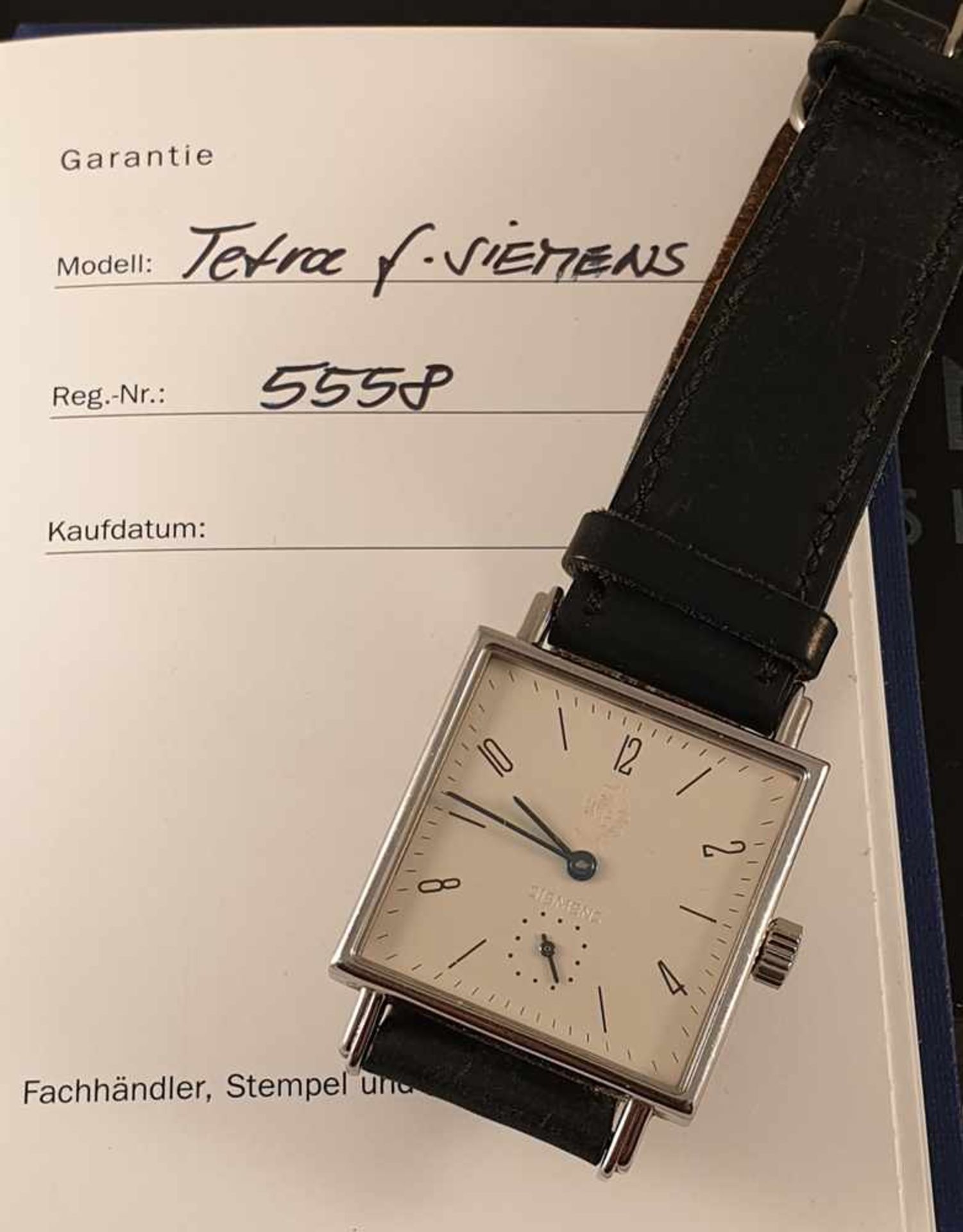 NOMOS Glashütte, Modell:Tetra,Siemens Edition, Ref: 5558, mechanisch Handaufzug ,