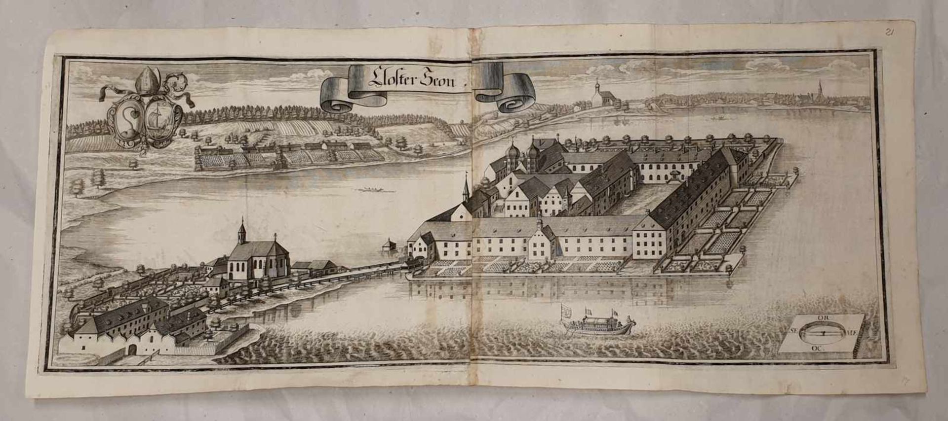 Kloster Seon ,Kupferstich , 18.19. Jahrhundert. 72x30,5cm