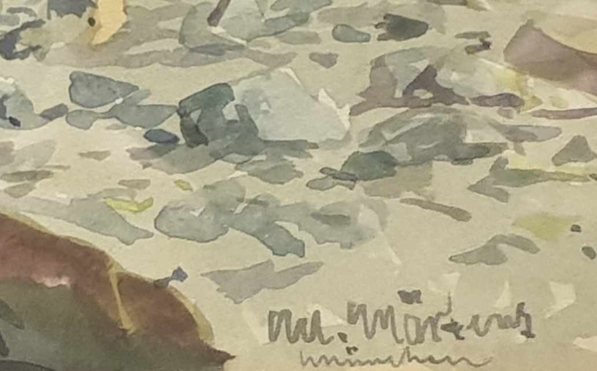 Max Märtens (Braunschweig 1887-1970 Gstadt am Chiemsee), Wildspitz, Aquarell auf Papier ,signiert: - Image 2 of 2