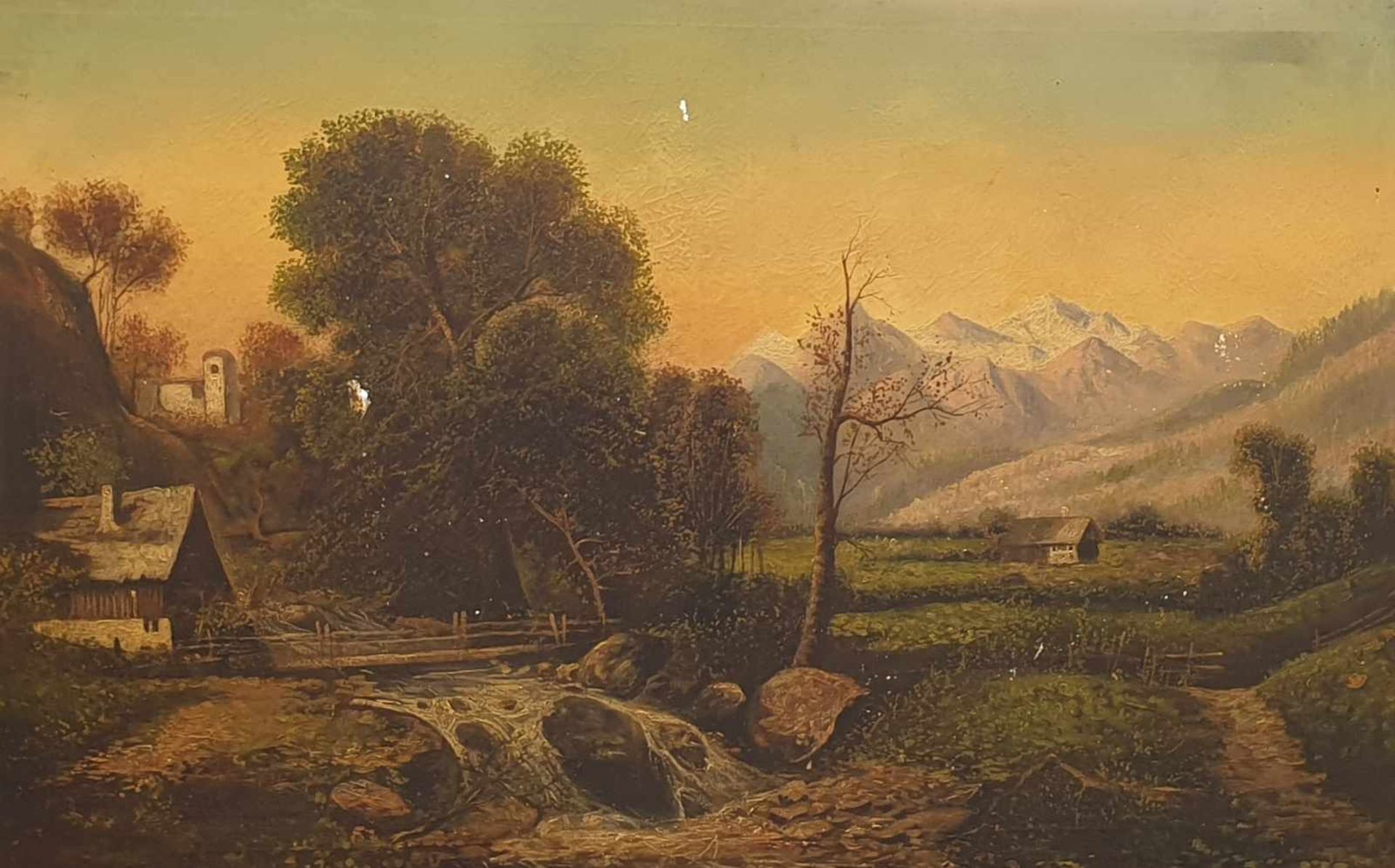 Landschaftsgemälde, Öl auf Leinweand , Ende 19. Jahrhundert, Größe: 106x68,5 cm , ungerahmt,