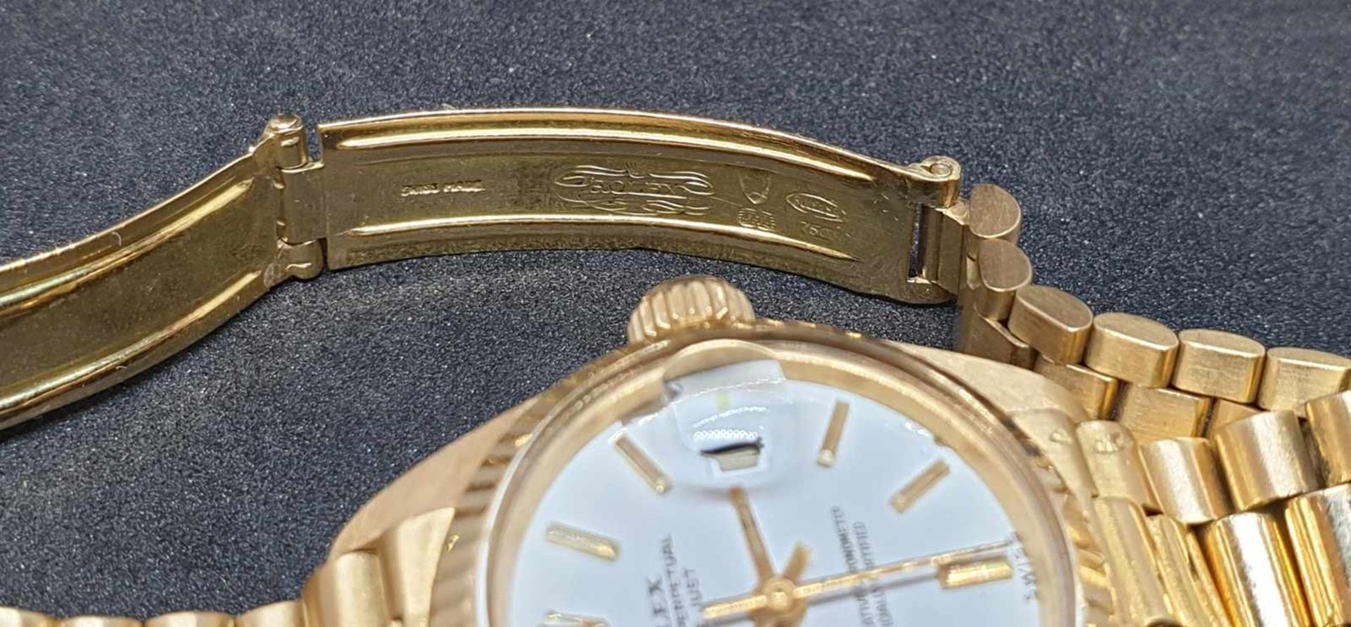 Rolex Date , Damenarmbanduhr, 18k Gold , Ref: 6917, Automatik , Rolex Armband 18k Gold , - Image 4 of 4