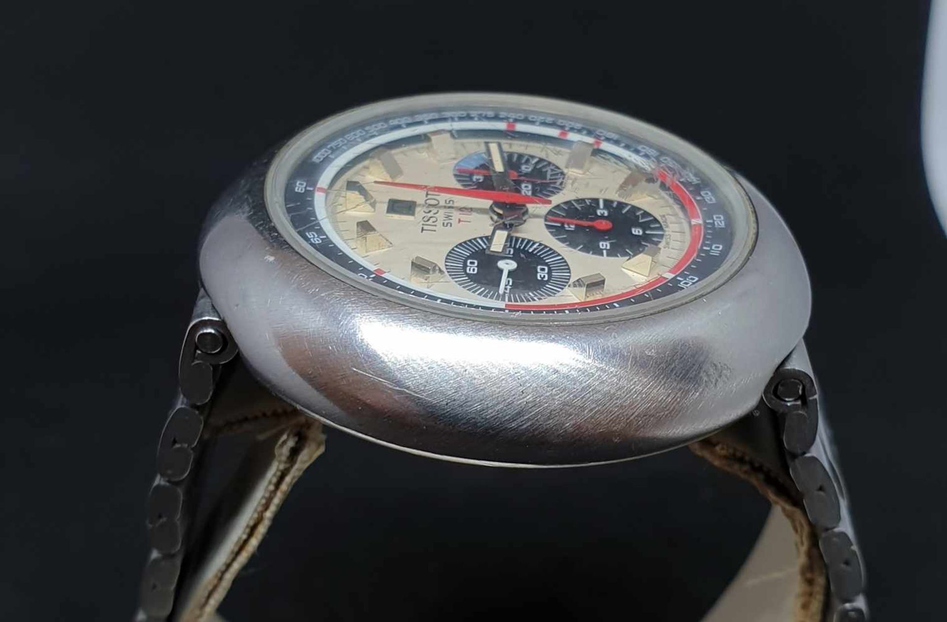 Tissot T12, Chronograph, Armbanduhr, Handaufzug, original Stahlarmband,Gehäusedurchmesser : 43mm , - Image 3 of 5