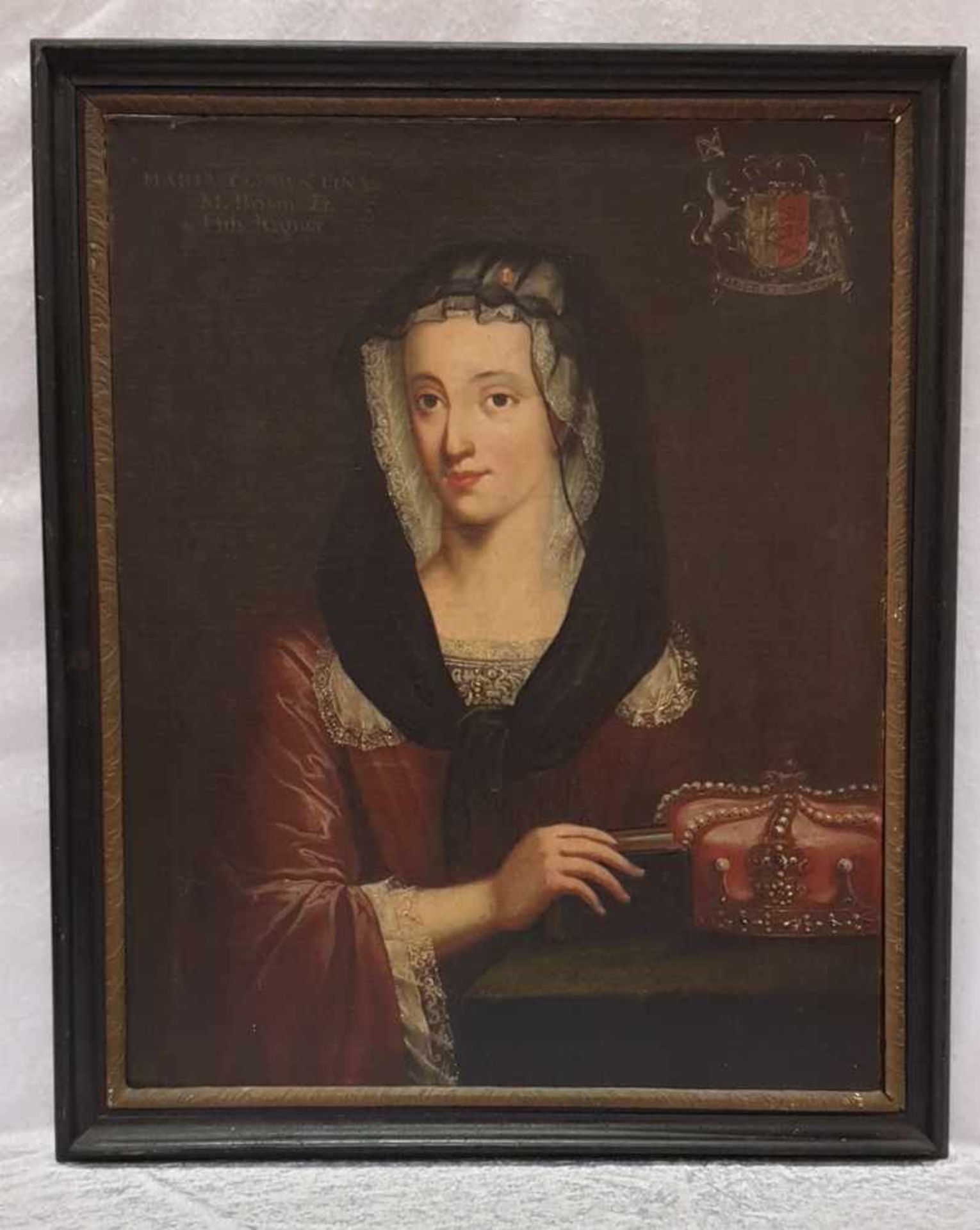 Bildinis Maria Clementina Sobieska , Titualkönigin von England, Öl auf Leinwand, 18. Jahrhundert, - Bild 3 aus 3