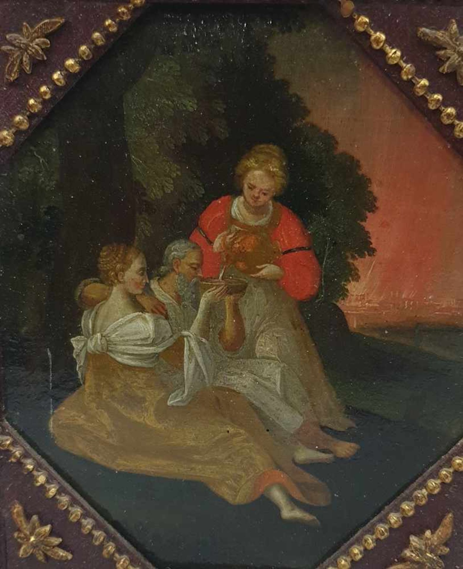 Renaissance Gemälde Paar, 16. Jahrhundert, Mythologische Darstellungen , Öl auf Holz gerahmt, - Bild 3 aus 4