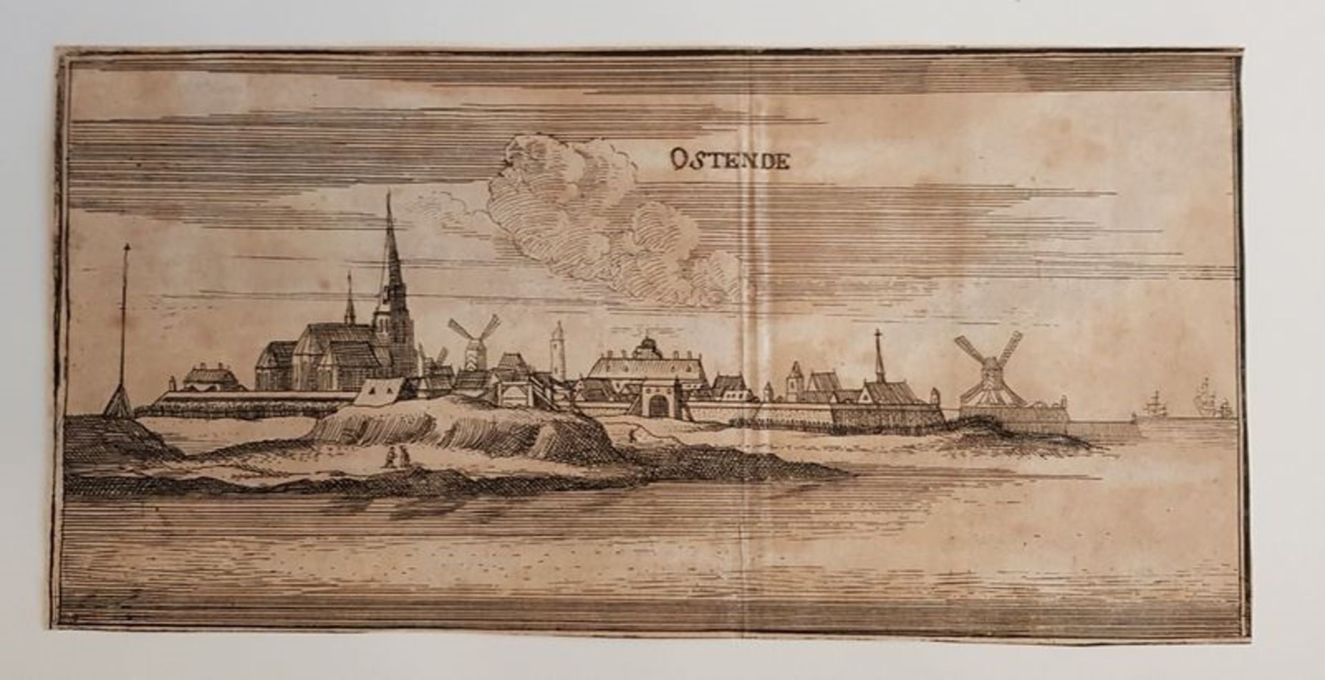 Ostende , Kupferstich, 18.Jahrhundert , Größe: 21,2 x 10,6 cm
