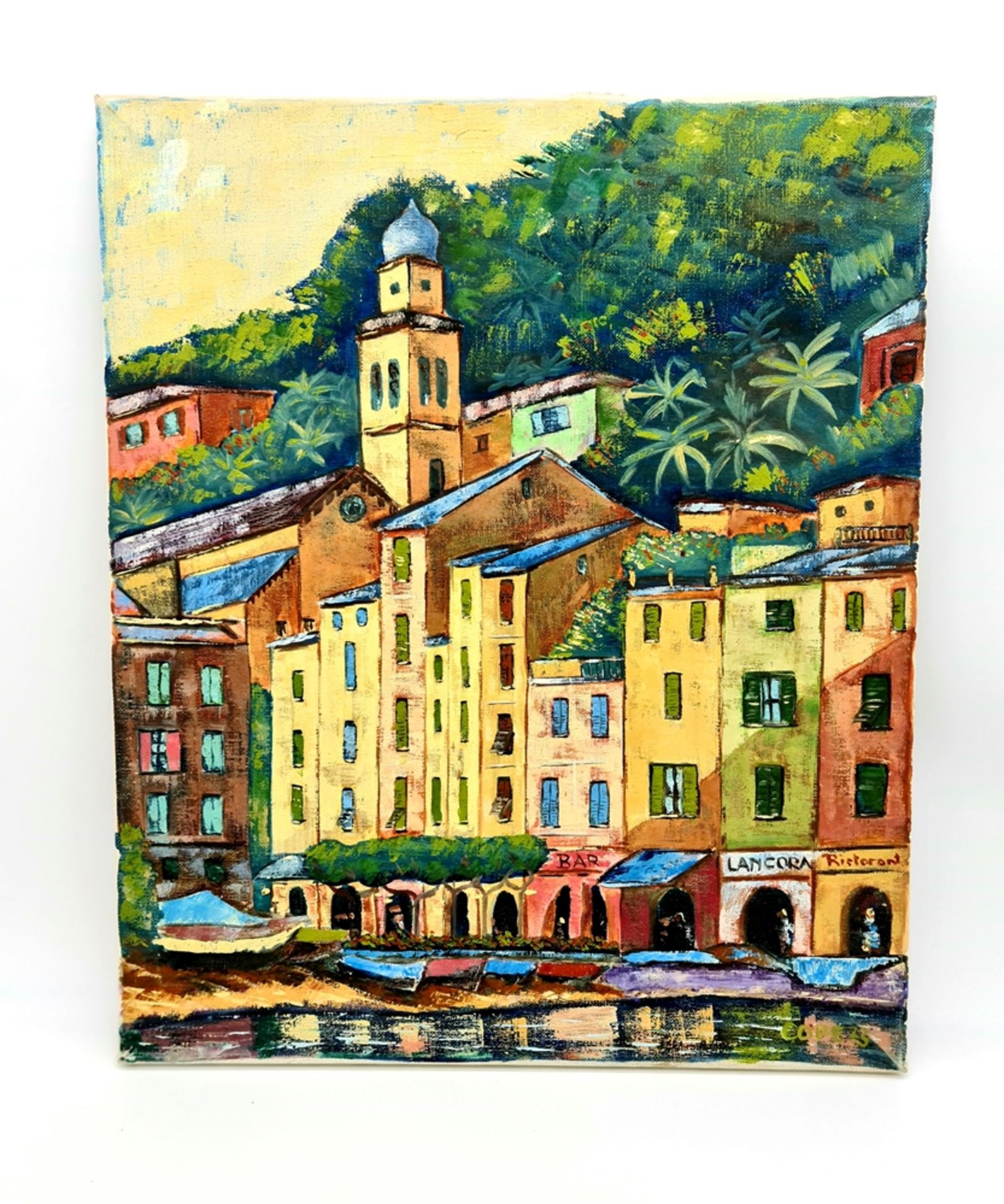 Peter Constantini, Portofino , 1973, Öl auf Leinwand , ungerahmt, Größe:38x46cm,