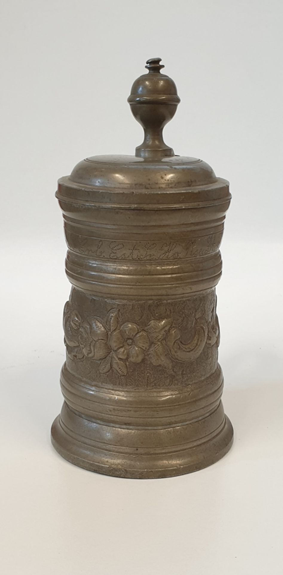 Zinnkrug, 17./18.Jahrhundert, ca.15cm , Altersspuren,Dellen