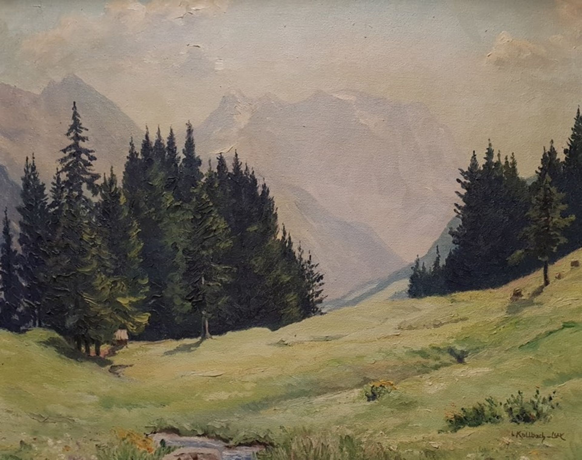 Lucia Kollbach-Lux (1890-1972), Berglandschaft, Öl auf Leinwand, Maße: 61x76 cm, gerahmt