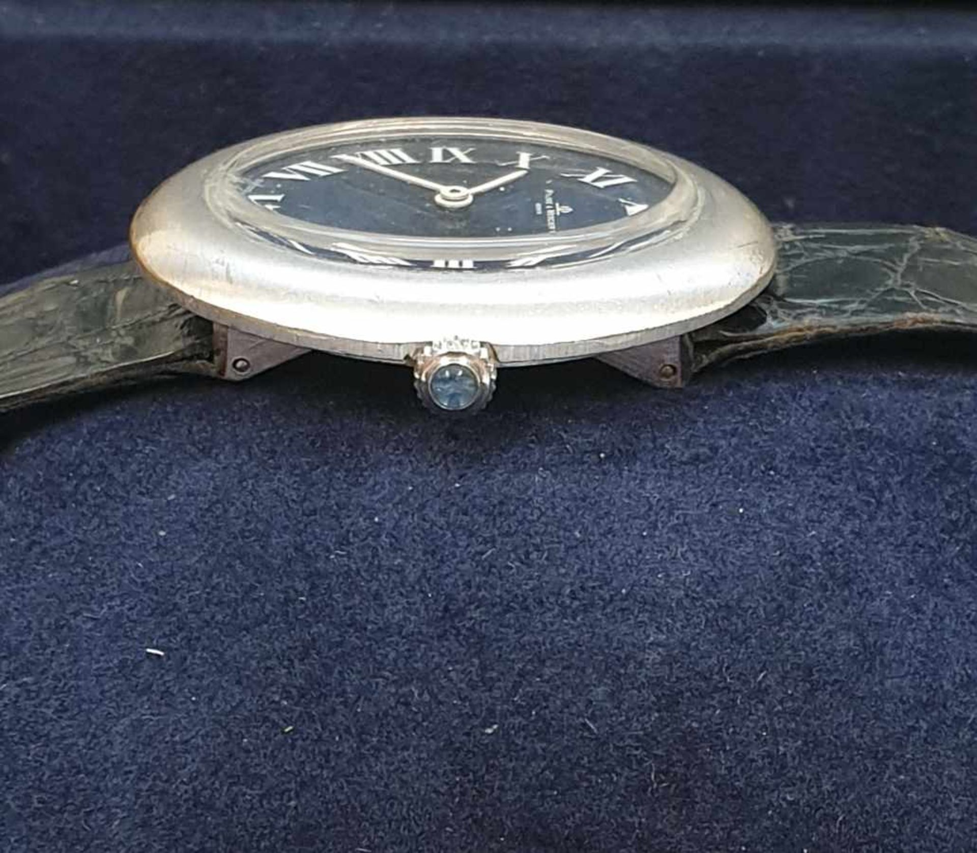 Baume & Mercier, Damenarmbanduhr, mechanisch Handaufzug, Edelstahl, 28x33mm, orig. Lederarmbandm - Bild 3 aus 5