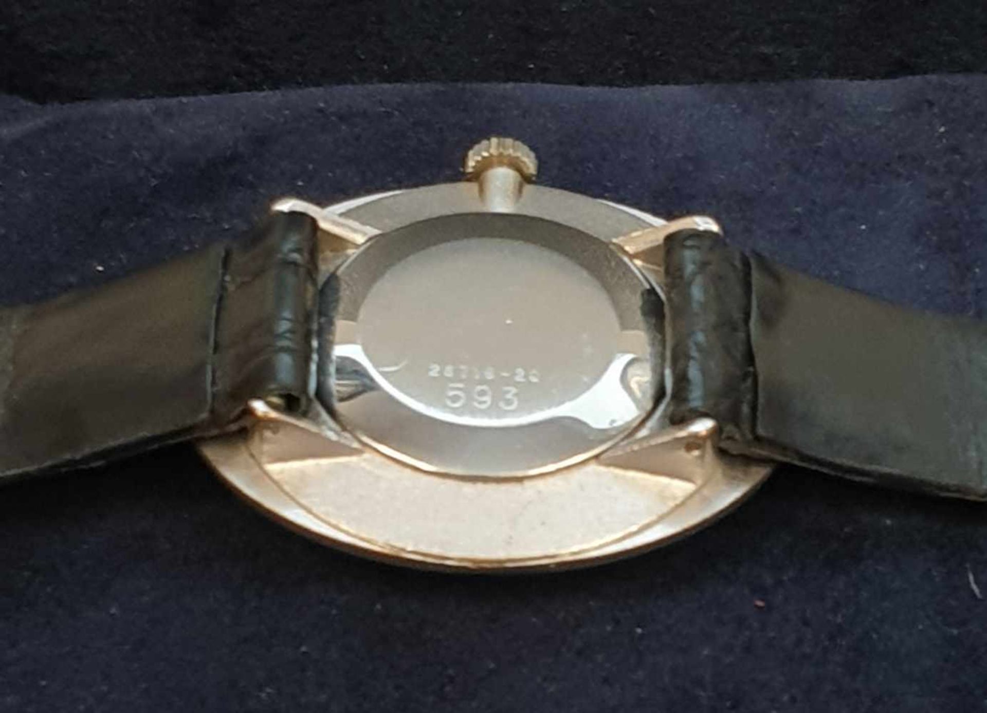 Baume & Mercier, Damenarmbanduhr, mechanisch Handaufzug, Edelstahl, 28x33mm, orig. Lederarmbandm - Bild 4 aus 5