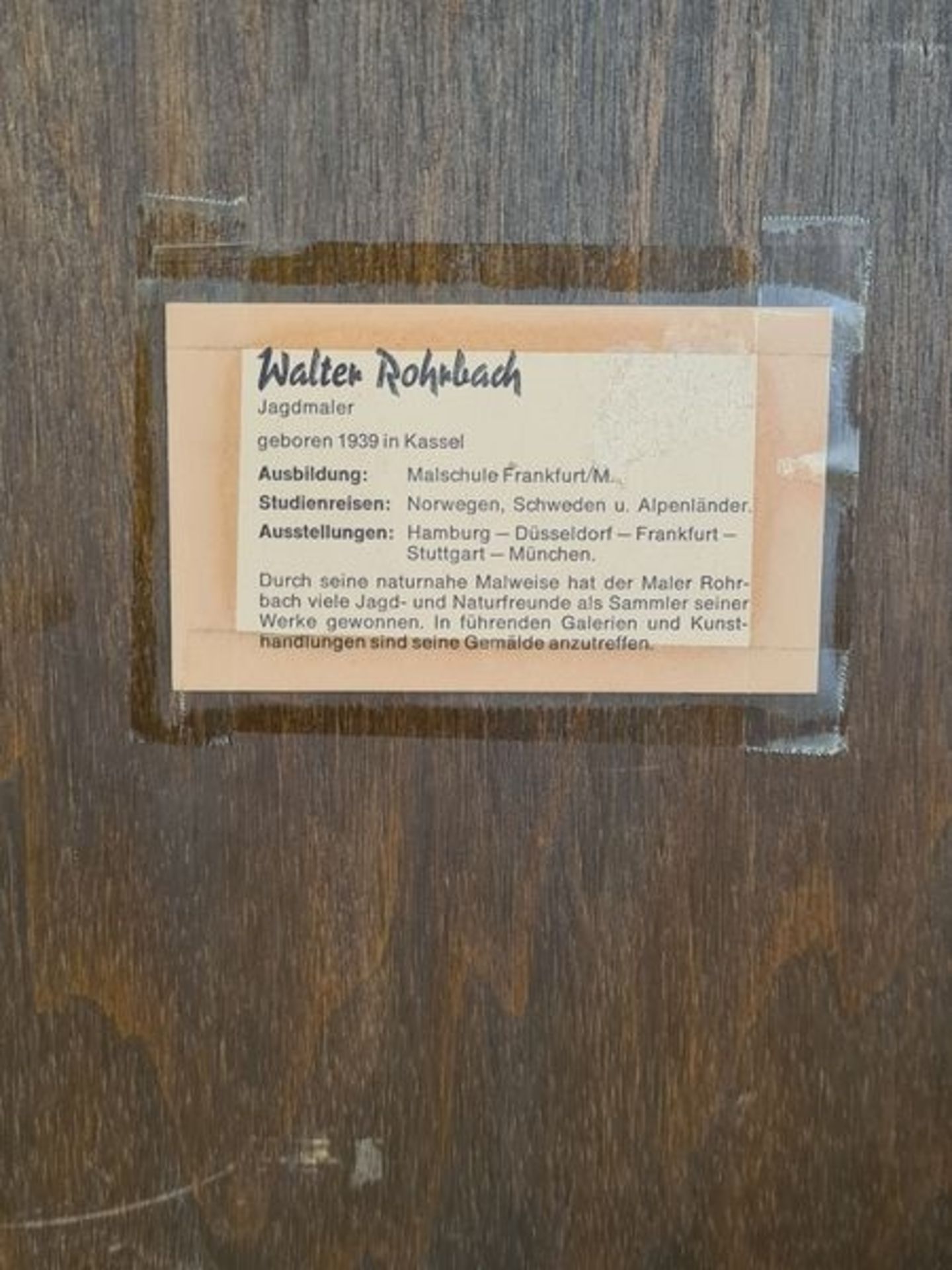 Walter Rohrbach (1939 Kassel) , Blumenstilleben, Öl auf Holz, Göße: 30x24cm, gerahmt, Rahmen - Image 3 of 3