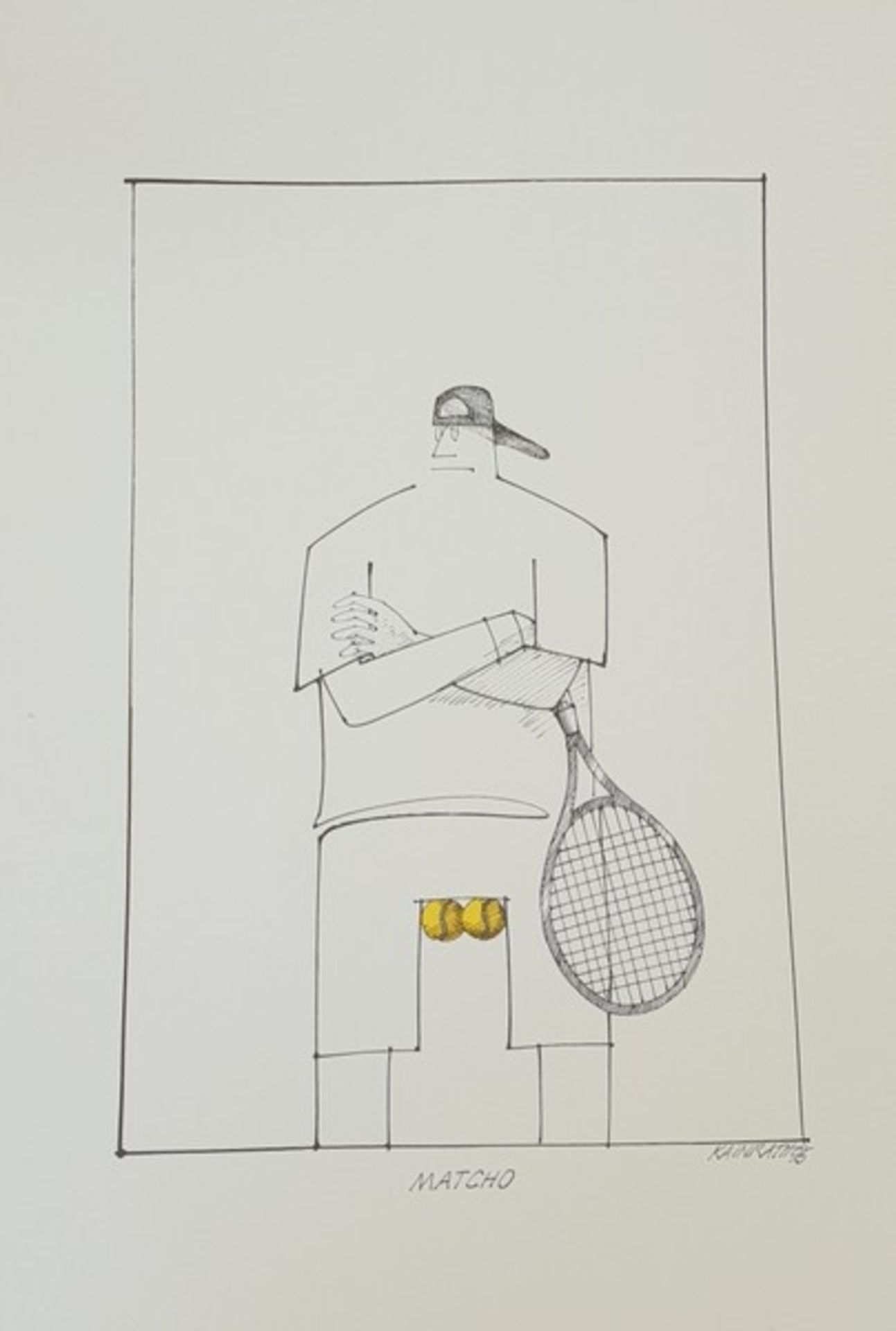 Dietmar Kainrath (1942-2018), Mappe mit 9 Stück Farb-Lithografien zum Thema Tennis,<b - Image 3 of 3