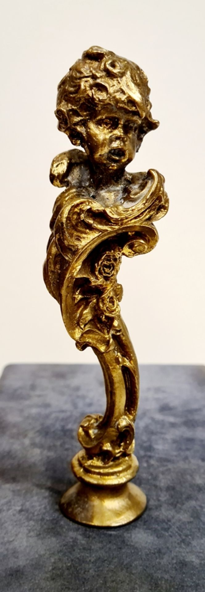 Petschaft, Bronze/Messing, 1.Drittel 20.Jhd, Größe:15cm , Gewicht: 395 Gramm, im Etui , Etui S - Image 2 of 4