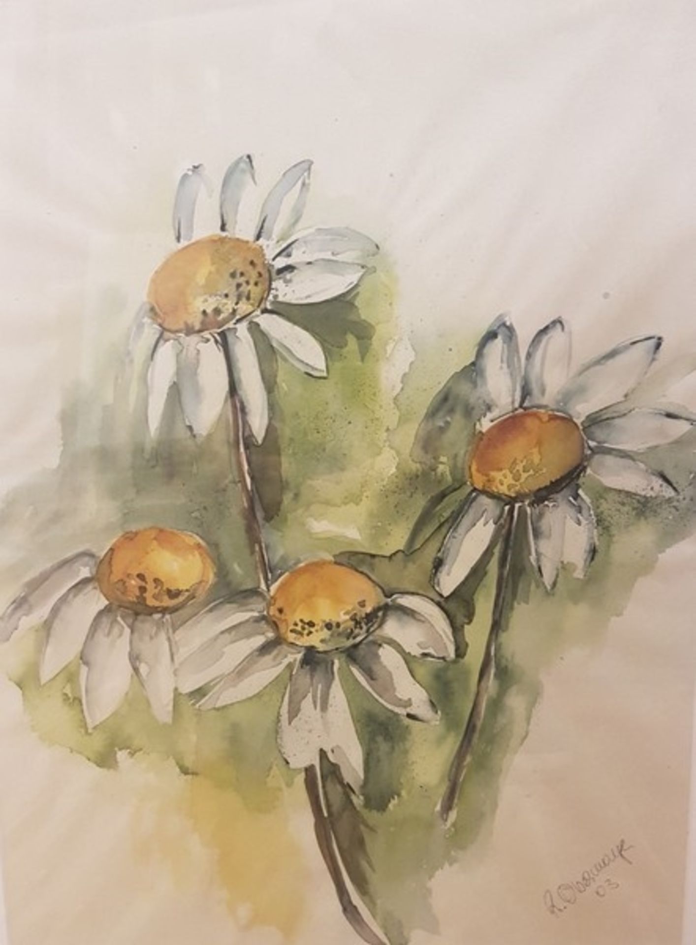 Blumenstillleben, Aquarell auf Papier, signiert R. Obermayer, Passepartoutausschnitt: 28x38 cm,