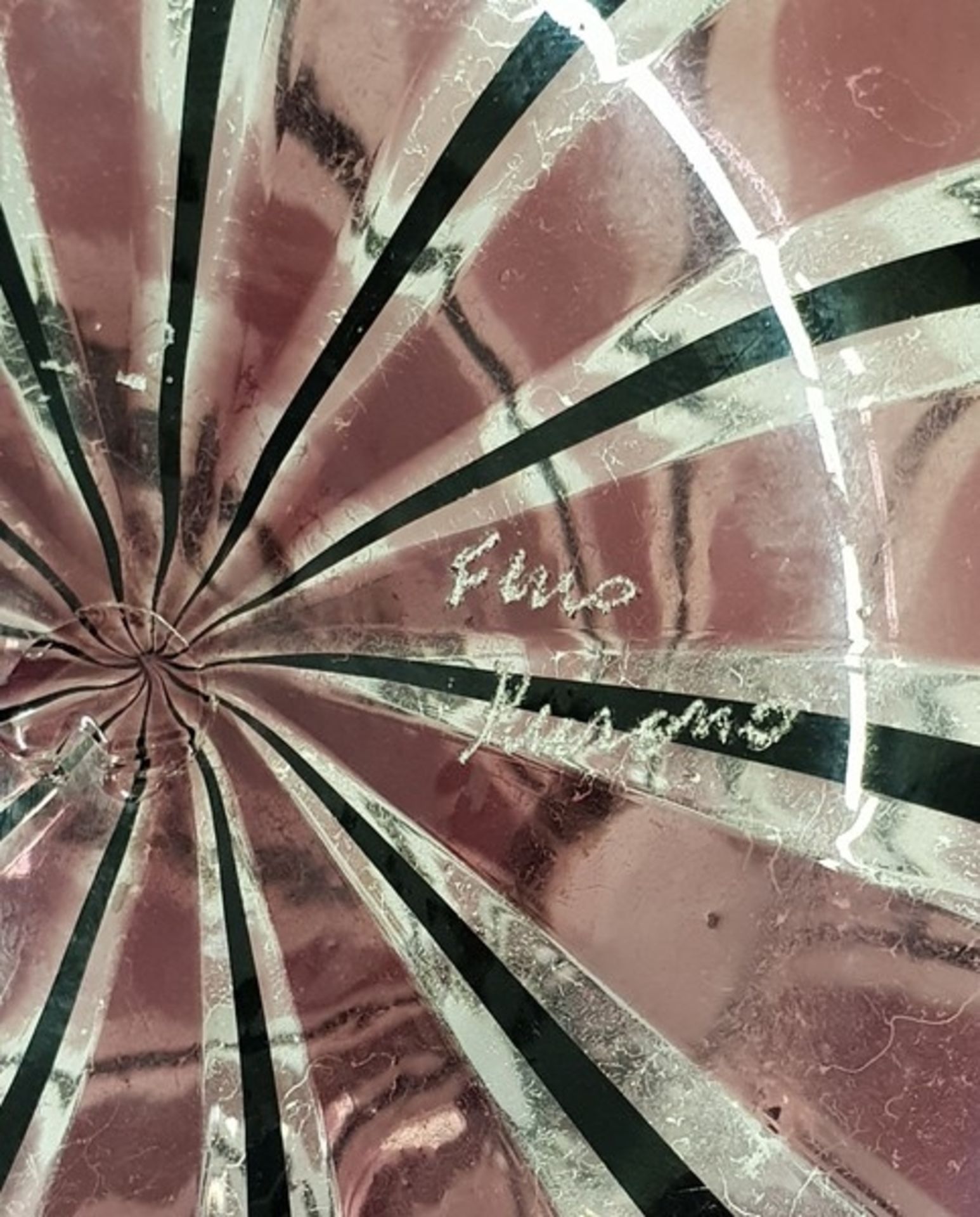 Blumenvase, Glas , 20.Jhd. am Boden signiert: Feno Murano, Höhe: 13cm - Bild 2 aus 2