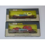 OO Gauge: A pair of rarer WRENN wagons to include: 2 x W4652P Lowmac Wagon - Auto Distributors -