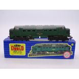 OO Gauge: A HORNBY DUBLO 3232 3-rail Co-Co Deltic diesel locomotive in BR green unnumbered. G in G