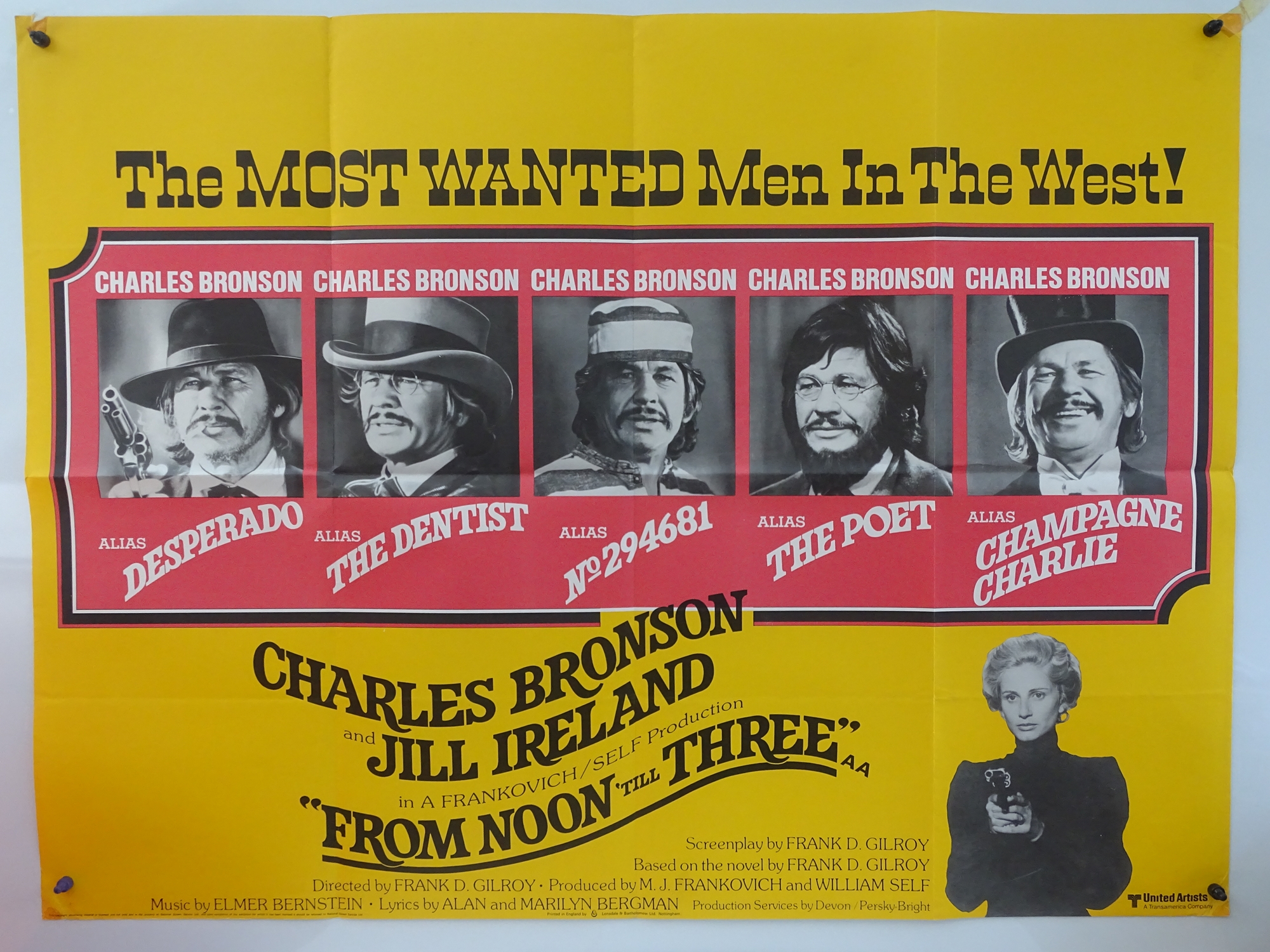 A SELECTION OF BRITISH UK QUAD WESTERN FILM POSTERS: THE LAST HARD MEN (1976), FROM NOON TILL - Image 2 of 3