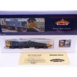 OO Gauge: A BACHMANN 32-402Z Class 25 Diesel loco - "Tamworth Castle" - BR blue/yellow cabs Livery -