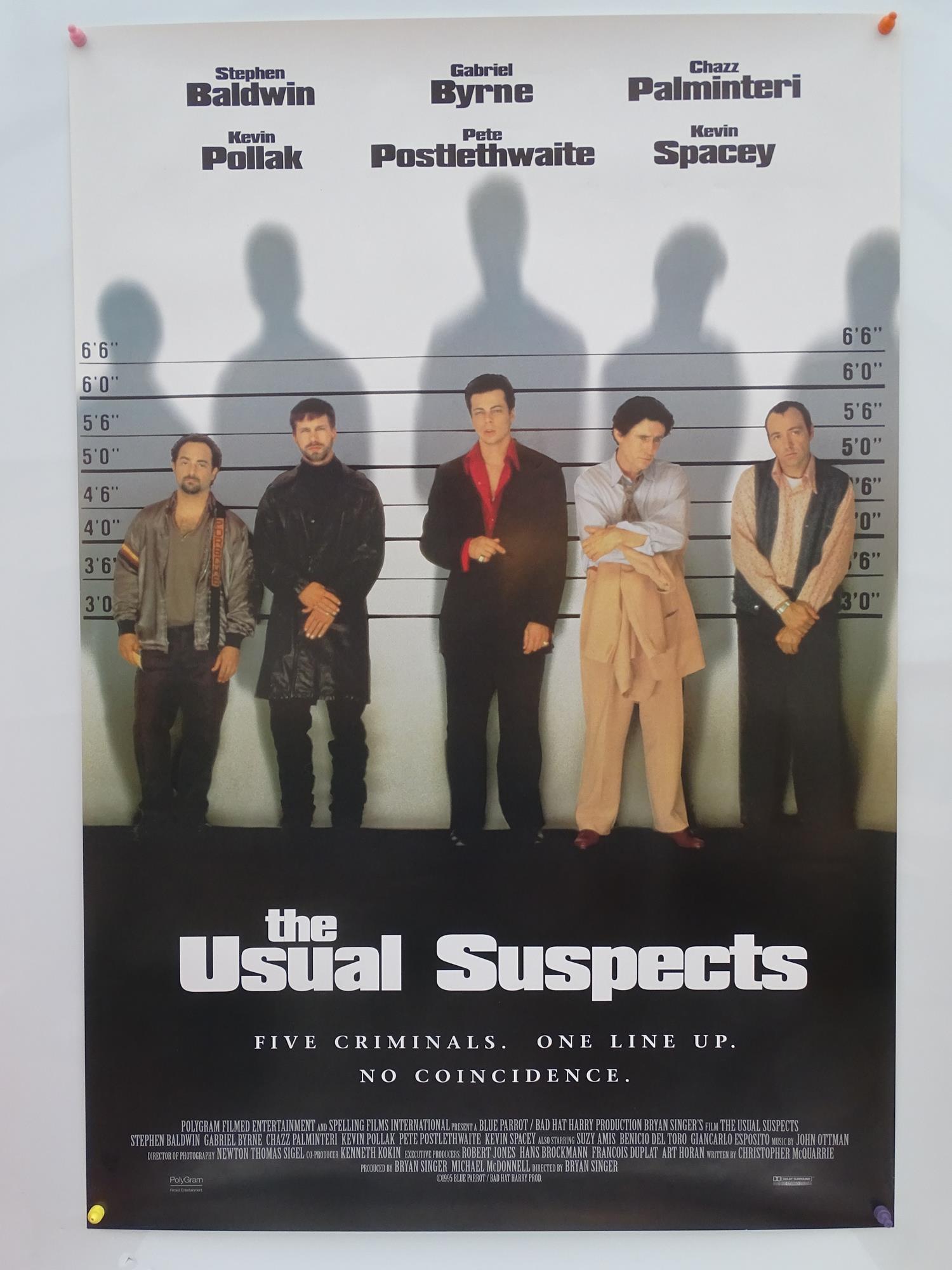 THE USUAL SUSPECTS (1995) - US / International One Sheet Movie Poster - 'Line Up' Style - 27" x