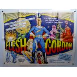 FLESH GORDON (1974) - UK Quad Film Poster - First Release - Uncensored version - Sam Peffer