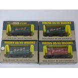 OO Gauge: A group of rarer WRENN wagons to include: 4 x W4313 Gunpowder Vans - VG / E in VG boxes