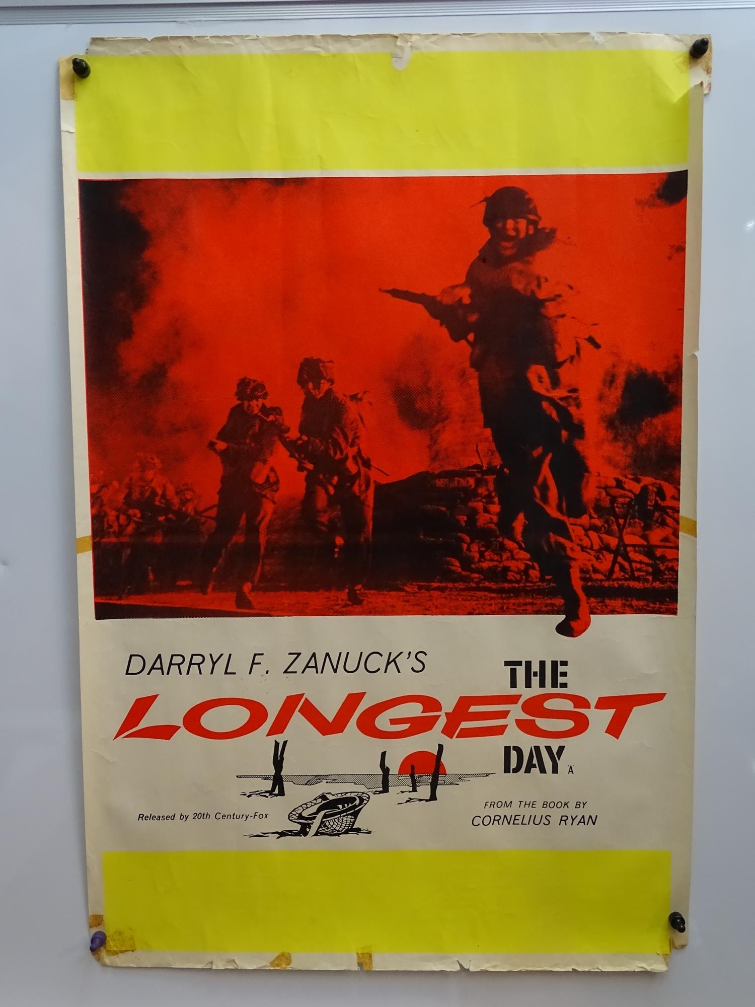 THE LONGEST DAY (1962) - Double Crown UK Film Poster for the black / white war epic with an