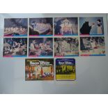 WALT DISNEY: SNOW WHITE and the SEVEN DWARFS (1937) - 1970s release - Set of UK Lobby Cards (10" X
