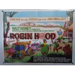 WALT DISNEY: ROBIN HOOD: 3 x UK QUAD FILM POSTERS: 1973 original release - Main style Quad,