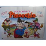 WALT DISNEY: PINOCCHIO: PINOCCHIO (1978) AND (1980s) UK Quad Film Posters - Classic WALT DISNEY