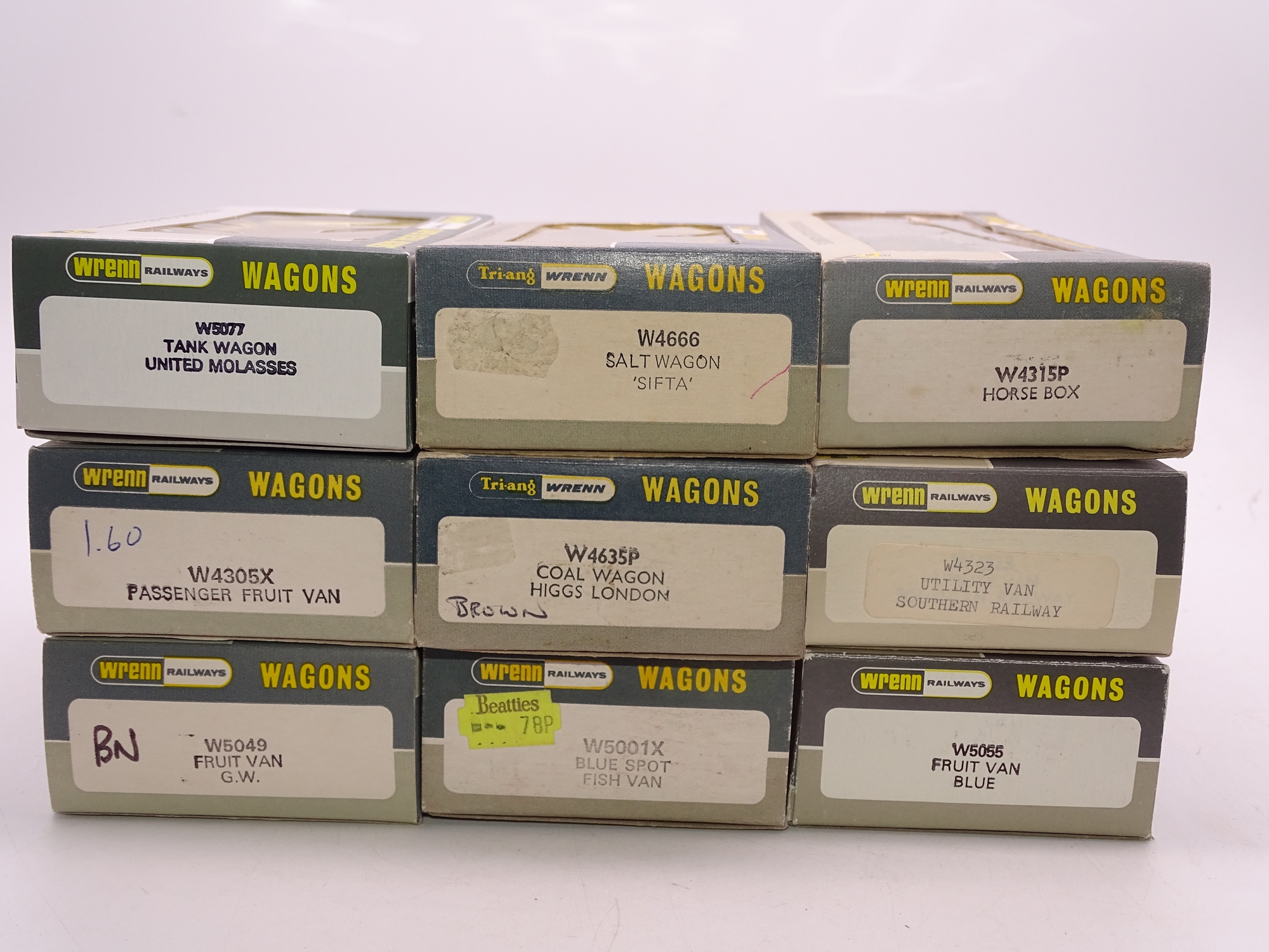 OO Gauge: A mixed group of WRENN wagons as lotted - VG in G/VG boxes (9) - Image 2 of 2