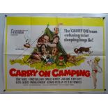 CARRY ON CAMPING (1969) - FRATINI artwork on this British UK Quad film poster for the 17th film in