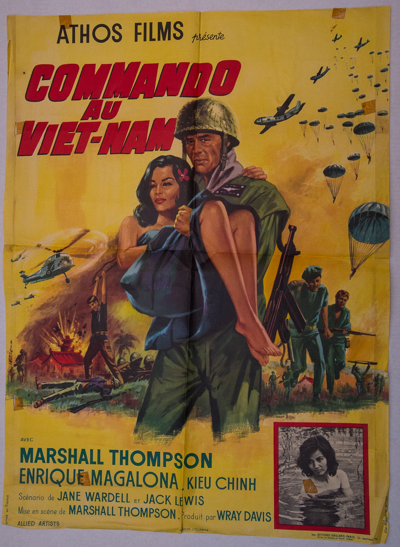 A Group of French WAR film posters - COMMANDO AU VIET-NAM (A YANK IN VIETNAM) (1964) -Poster with