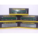 N Gauge: A group of Bulleid coaches by GRAHAM FARISH - BR (S) Malachite Green Livery - VG/E in VG
