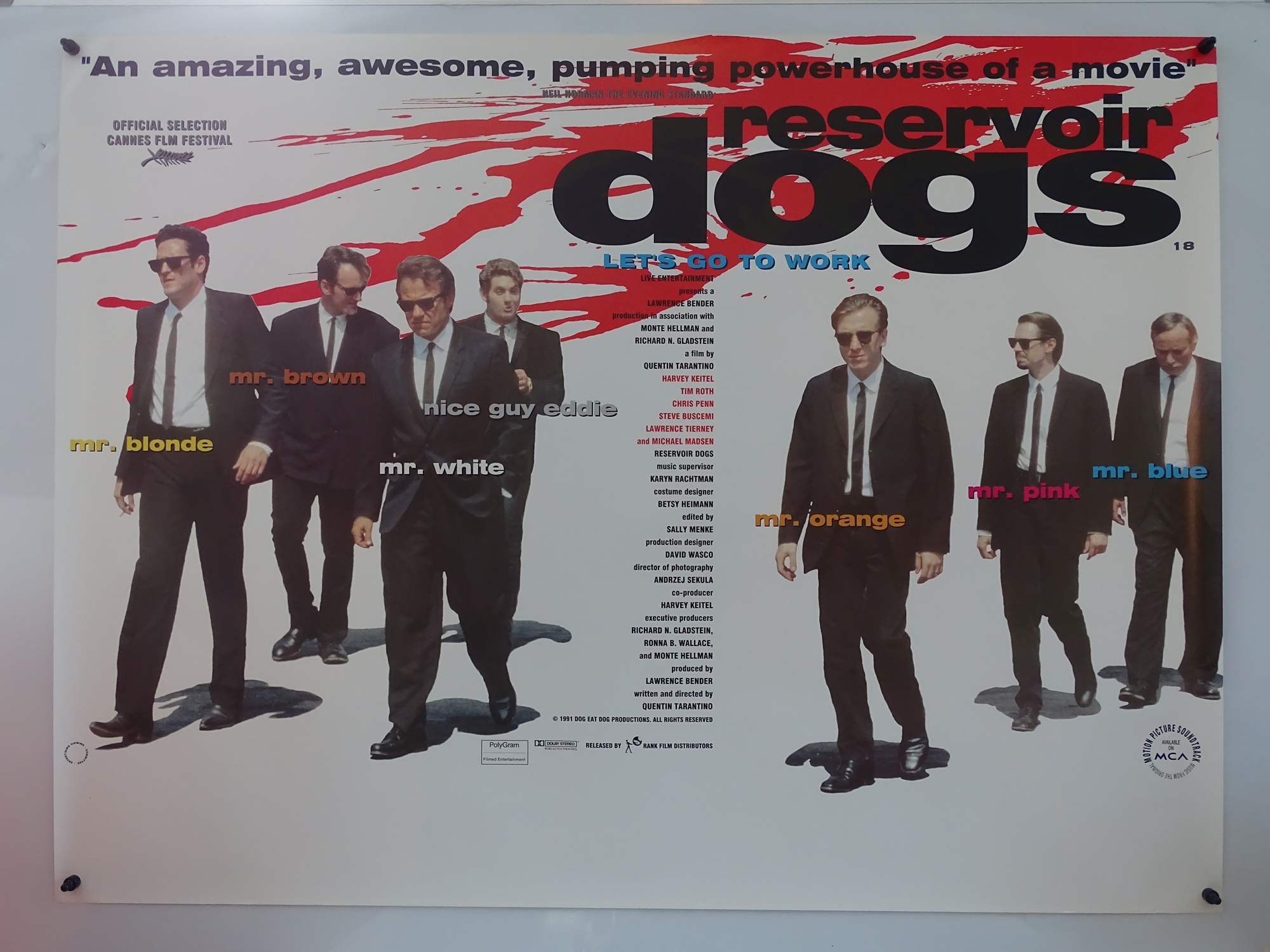 RESERVOIR DOGS (1992) - British UK quad film poster - QUENTIN TARANTINO - Designed by GRAHAM