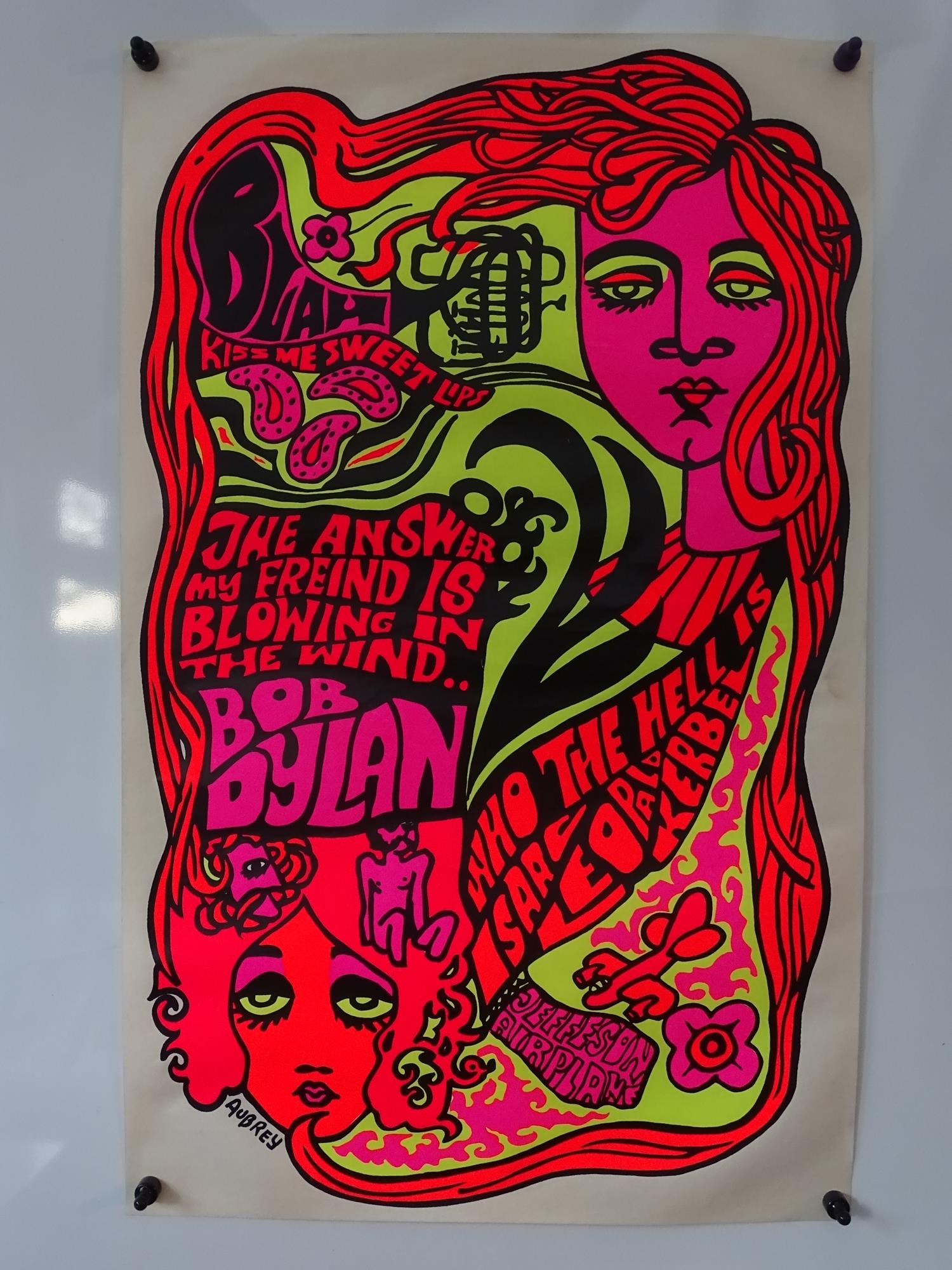 MUSIC: BOB DYLAN - Screen print music poster by AUBREY, rolled, 15 x 24 inches