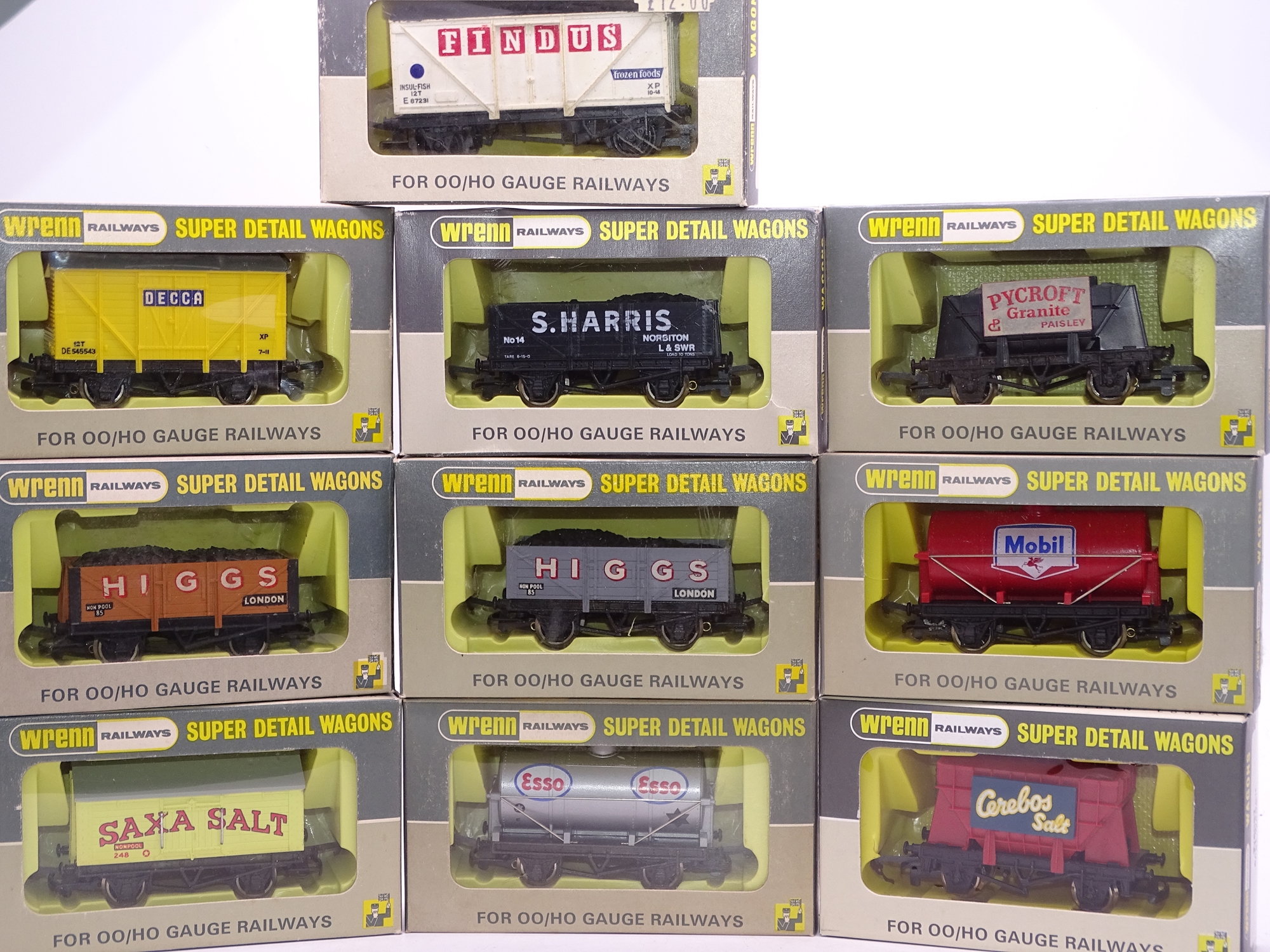 OO Gauge: A mixed group of WRENN wagons as lotted - VG in G/VG boxes (10)