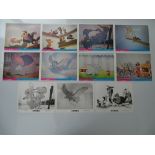 WALT DISNEY: DUMBO (1970s release) - UK Lobby Cards (10" X 8") - Set of 8 plus 3 Black / white