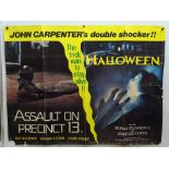 ASSAULT ON PRECINCT 13 / HALLOWEEN - Double Bill - UK Quad Film Poster (rolled as issued) together