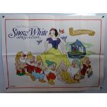 WALT DISNEY: SNOW WHITE AND THE SEVEN DWARFS (50th Anniversary) - British UK Quad film poster - Walt