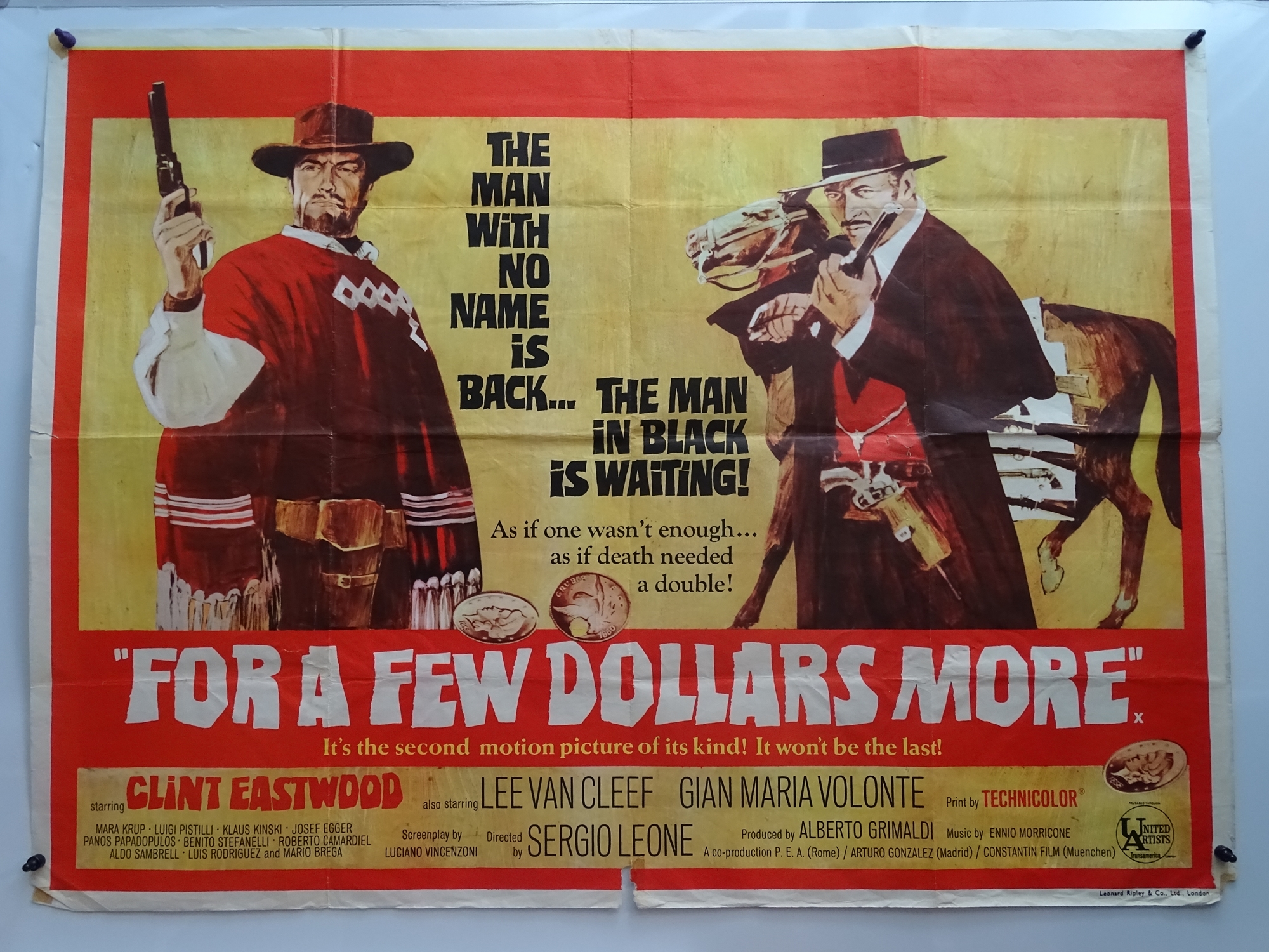 FOR A FEW DOLLARS MORE (1965) - British UK Quad film poster - By far the rarest of the CLINT