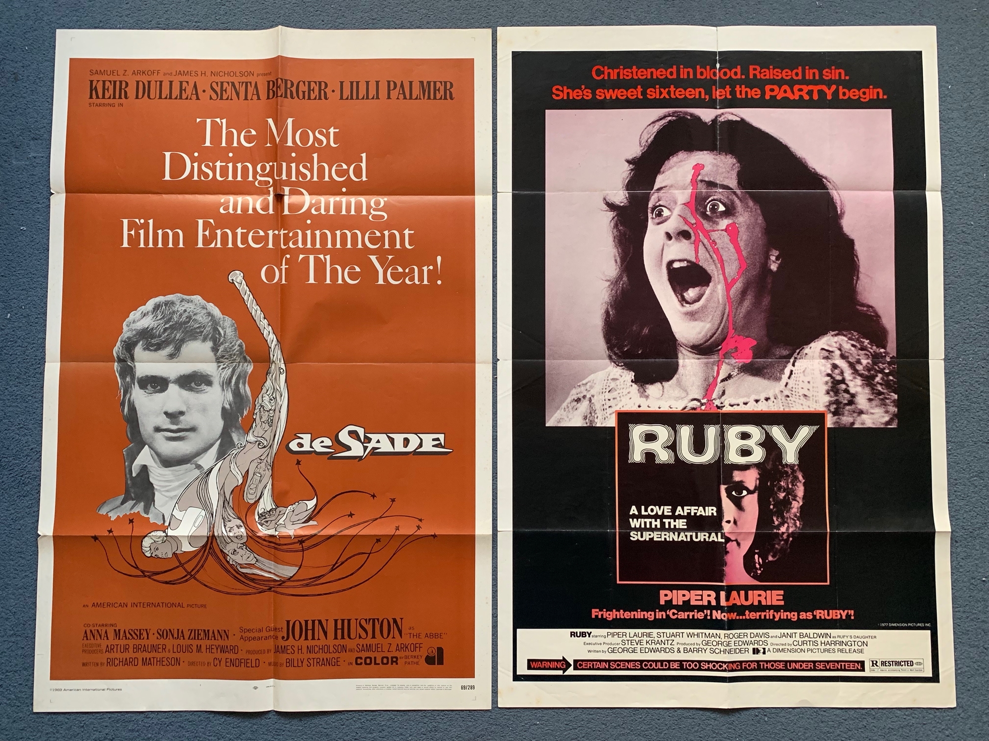 DE SADE & RUBY (2 in Lot) - US One Sheet movie posters - 27" x 41" (68.5 x 104 cm) - All first