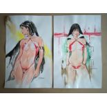 VAMPIRELLA - 2 x ORIGINAL COLOUR ILLUSTRATIONS BY DEL NAYRA (2016) (2 in Lot) - Both SIGNED BY