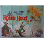 WALT DISNEY: ROBIN HOOD (1973) - UK QUAD Film Poster, synopsis, press campaign book and 2 x black